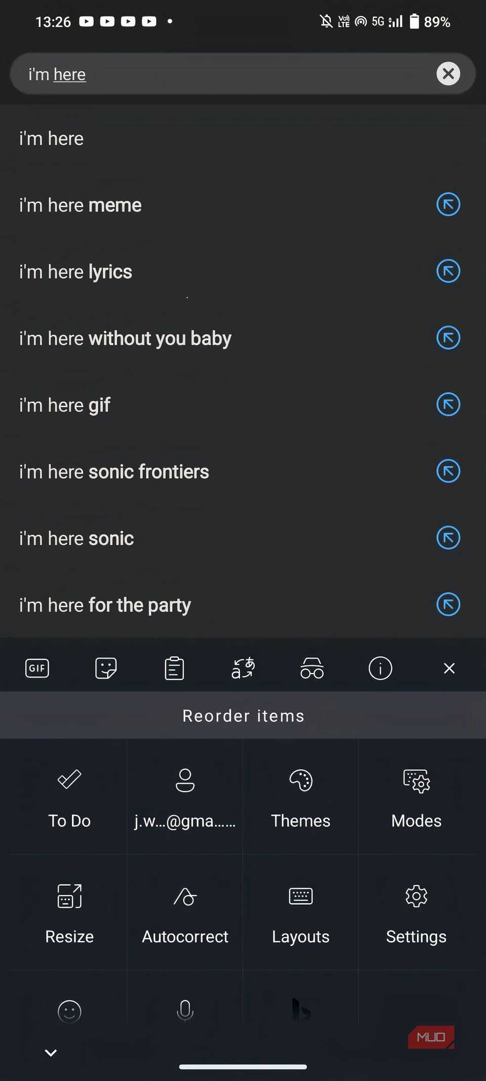 باز منوی SwiftKey