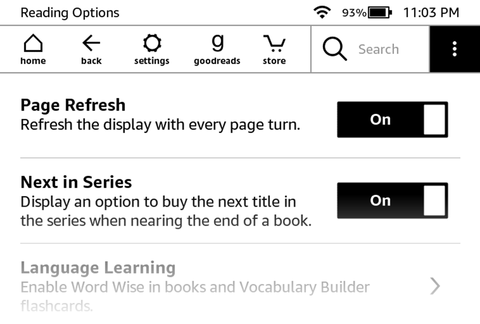 تنظیم مجدد صفحه در یک کاغذ سفید Kindle.