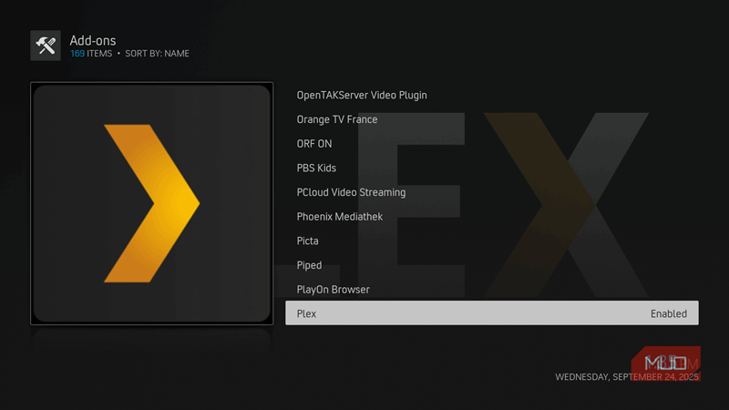 افزودنی Plex در Kodi.