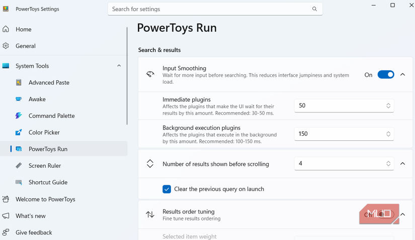تنظیمات Powertoys