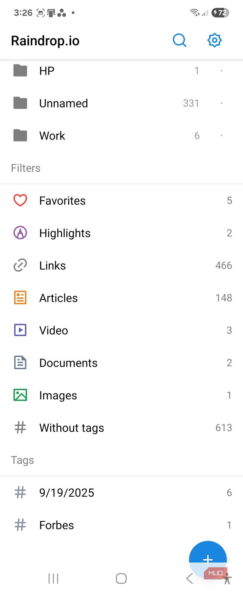 برنامه موبایل Raindrop-Io و Intergration مرورگر (2)