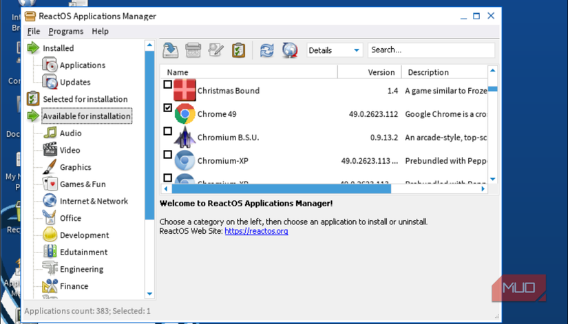 مدیر برنامه Reactos Open-1