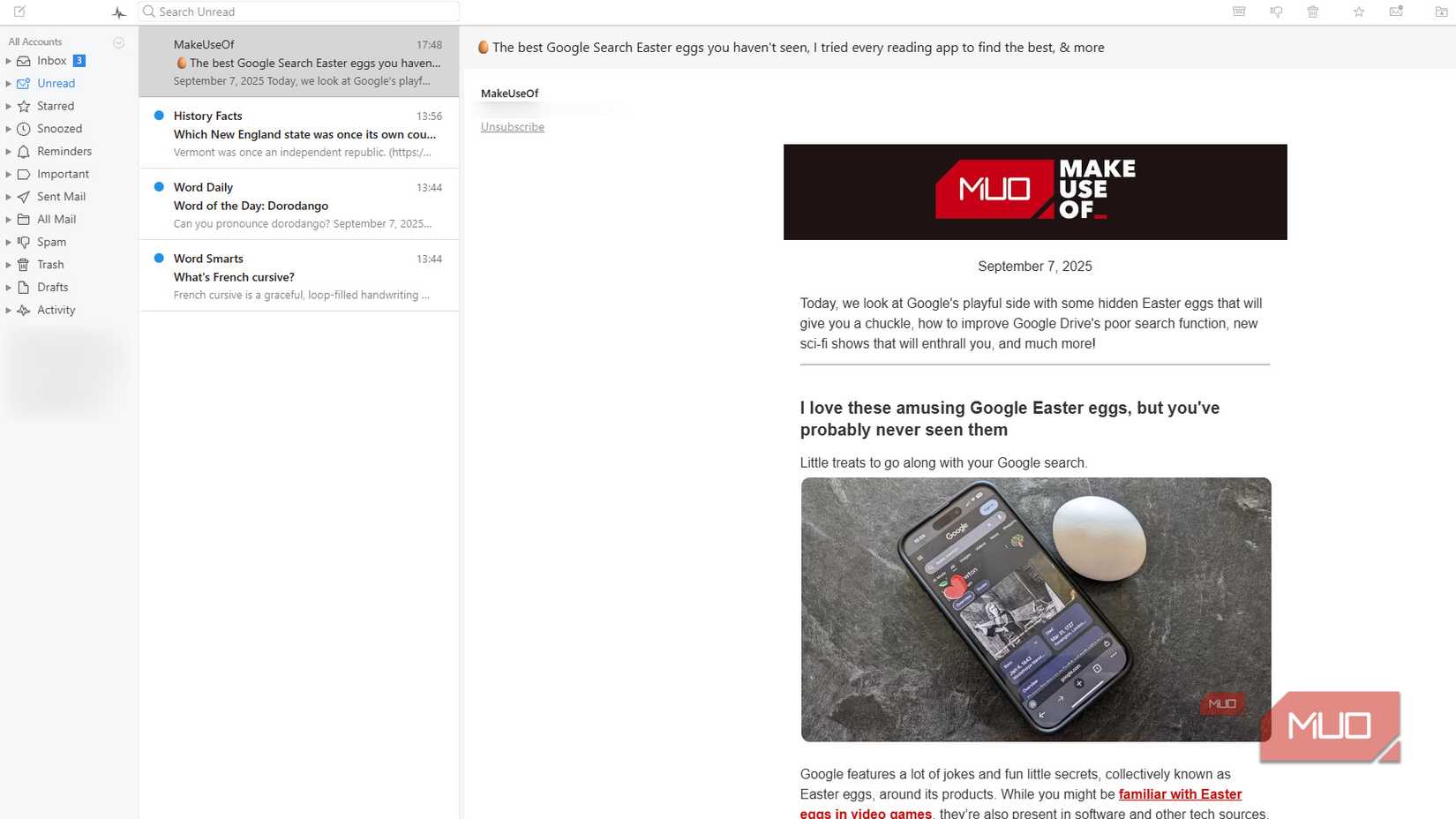 خواندن ایمیل در مشتری ایمیل Mailspring
