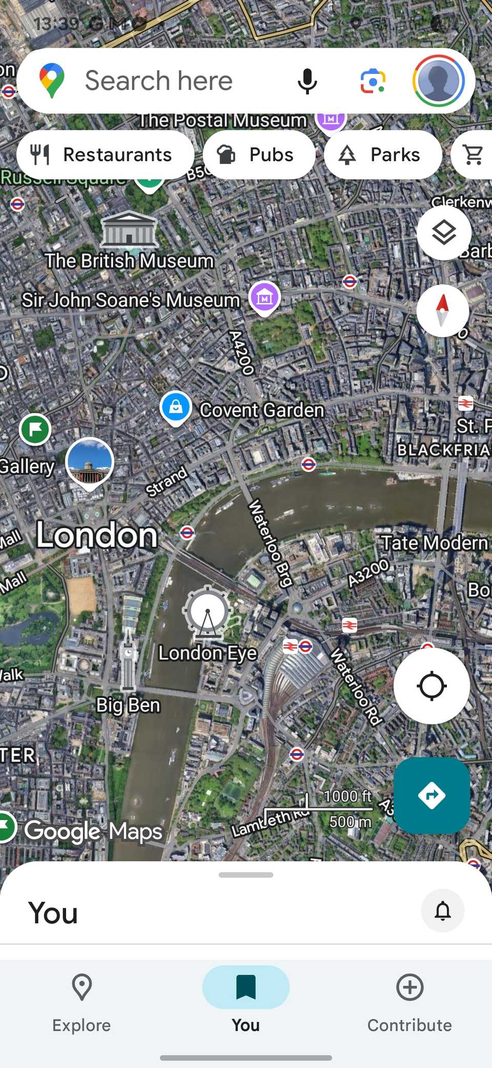 نمایش ماهواره ای در Google Maps.