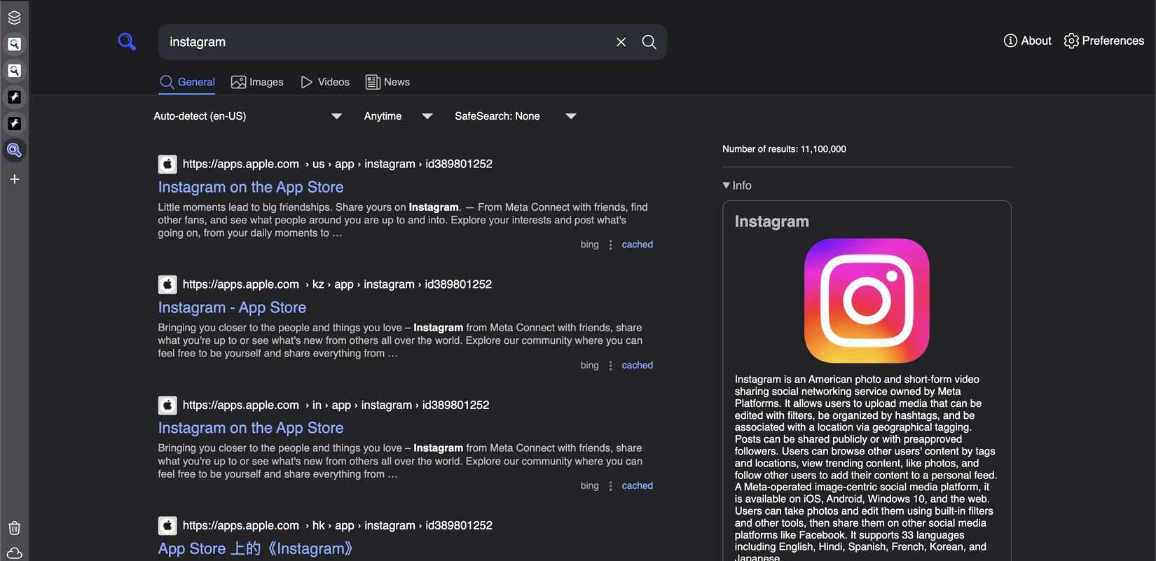 Searxng Search Screenshot