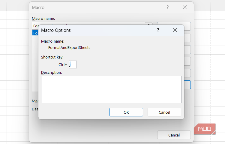 تنظیم میانبر برای ماکرو در اکسل