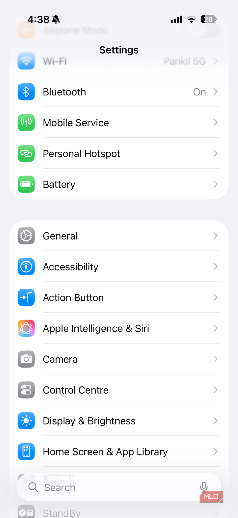 منوی تنظیمات در iPhone-1