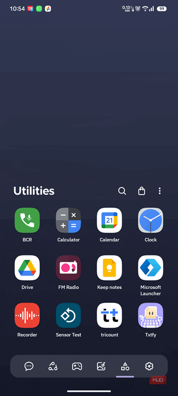 Smart Launcher 6 کشو برنامه پیش فرض با دسته برنامه ها.