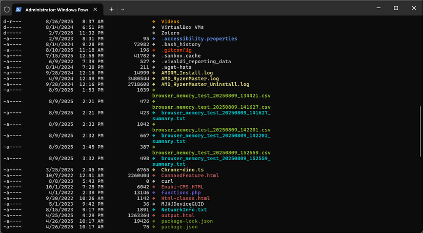 ماژول PowerShell Terminal-Icons Get-ChildItem