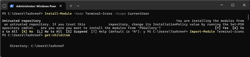ماژول PowerShell Terminal-Icons