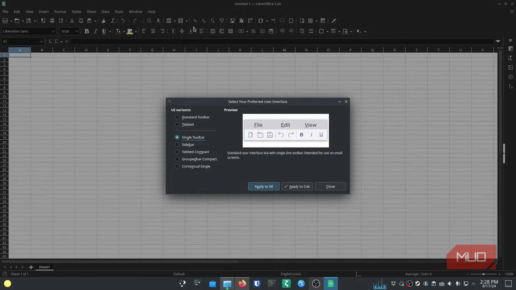 رابط صفحه گسترده Libreoffice