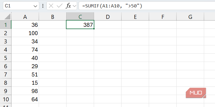 عملکرد sumif در اکسل