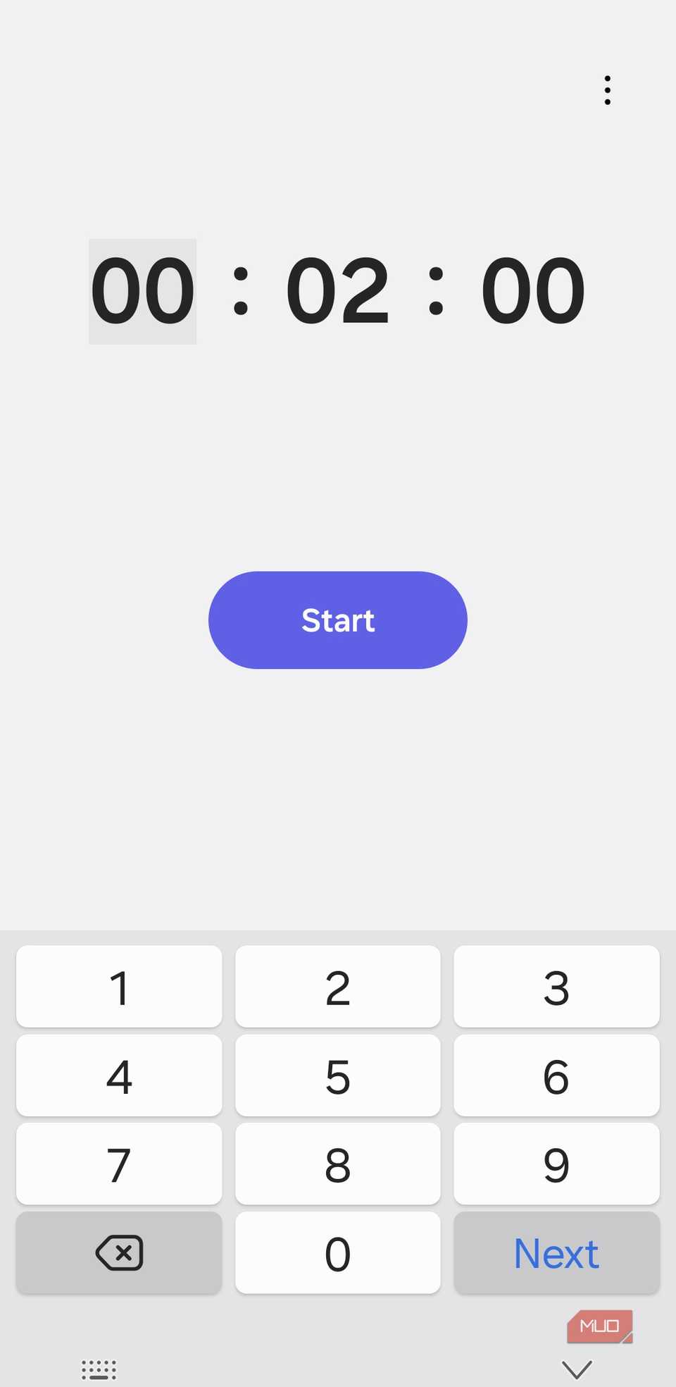 گزینه تایمر در برنامه ساعت سامسونگ