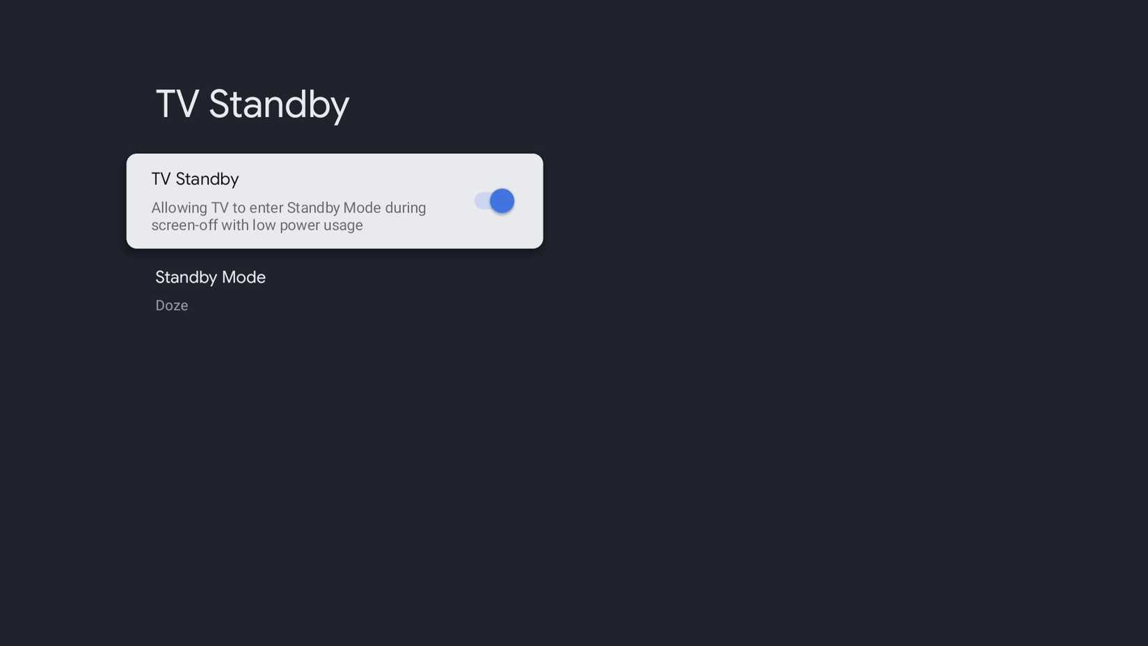 تنظیم آماده به کار تلویزیون در Google TV