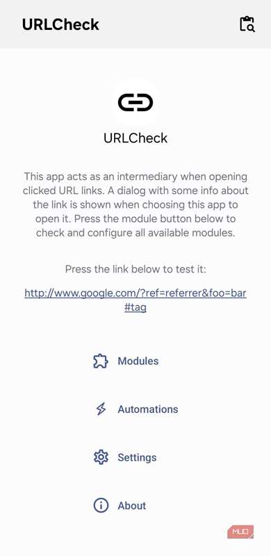 برنامه urlCheck در Android