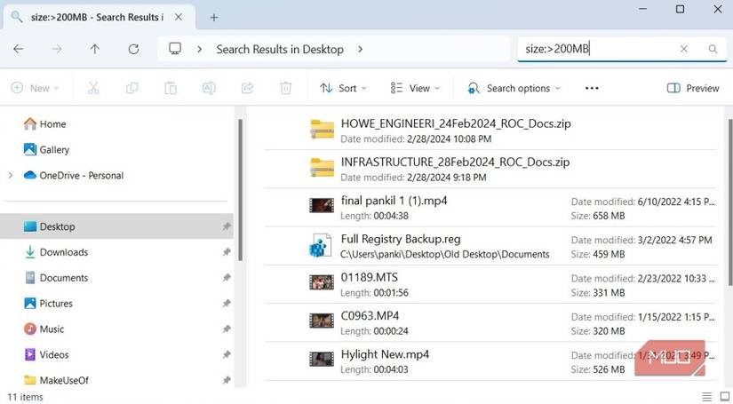 با استفاده از فیلترهای جستجو در File Explorer