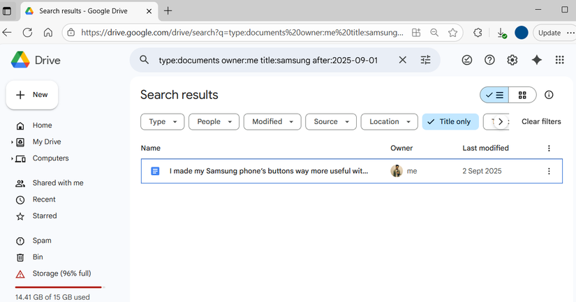 با استفاده از اپراتورهای جستجو در Google Drive