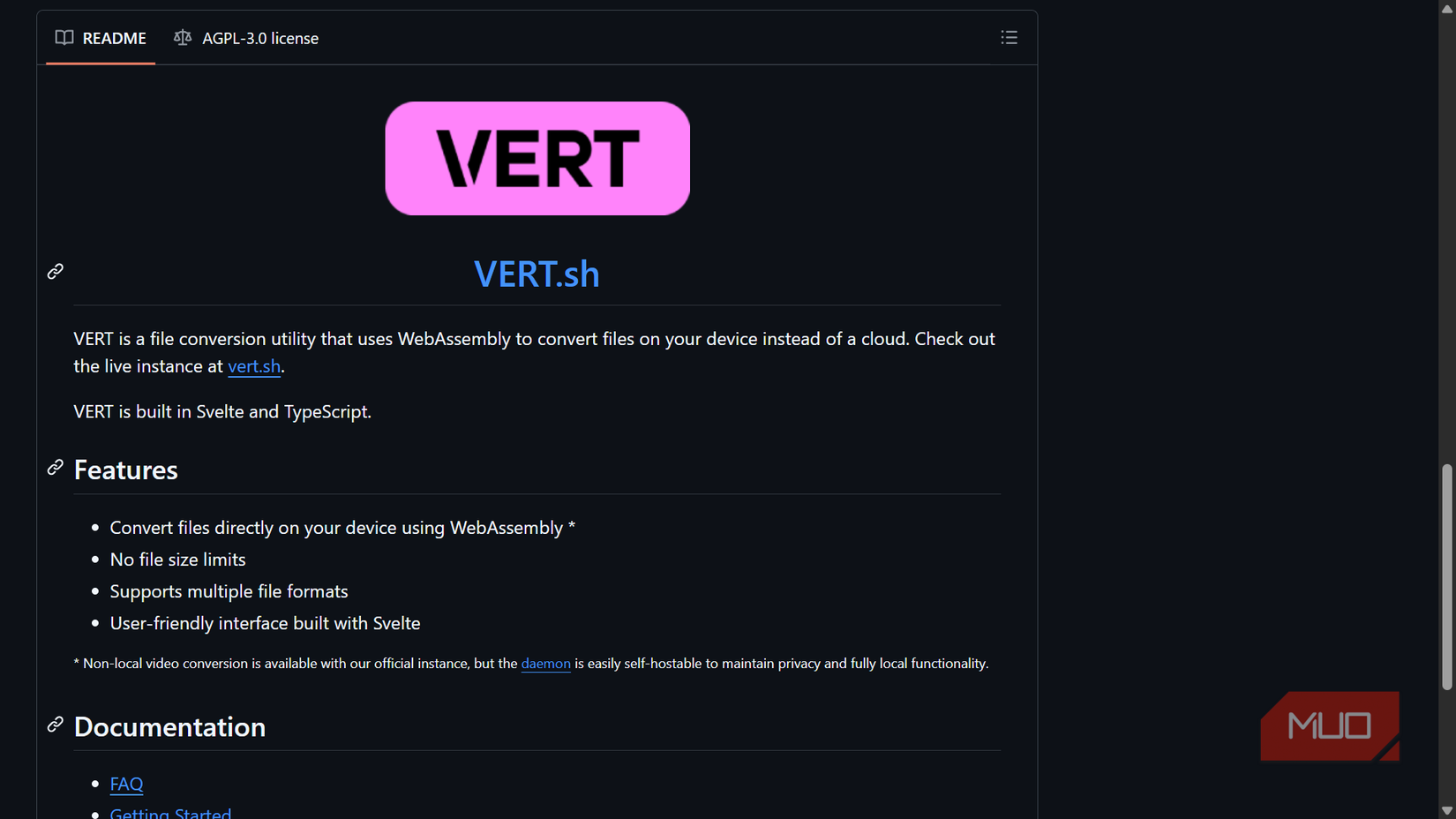 صفحه vert.sh github.
