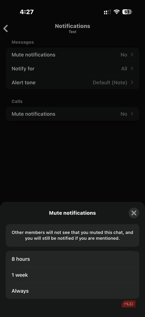 تنظیم اعلان های چت گروه WhatsApp