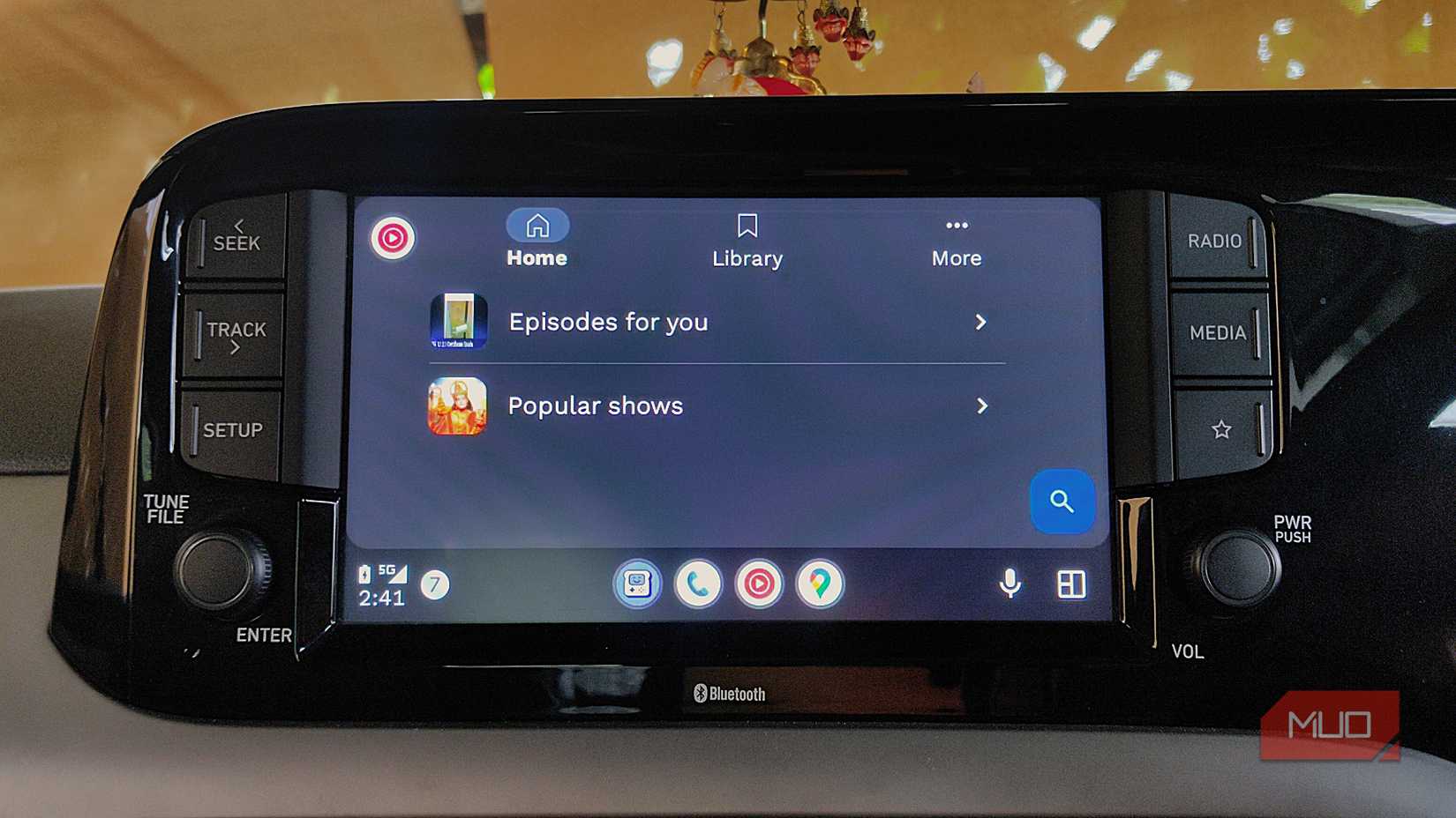 کتابخانه خانگی YouTube Music Home با چندین لیست پخش در Android Auto قابل مشاهده است.