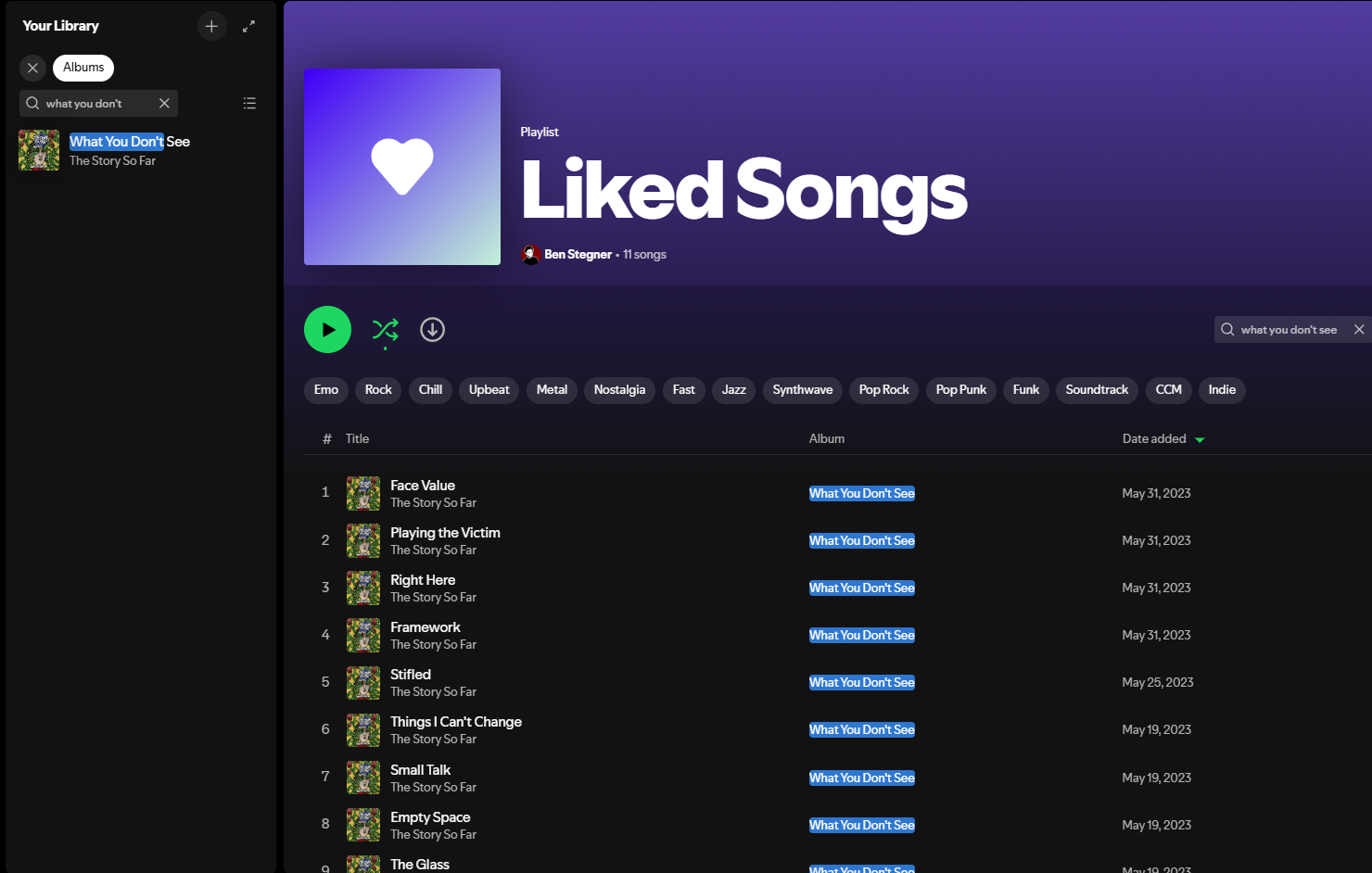 کپی شبحی از آهنگ‌های پسندیده در Spotify