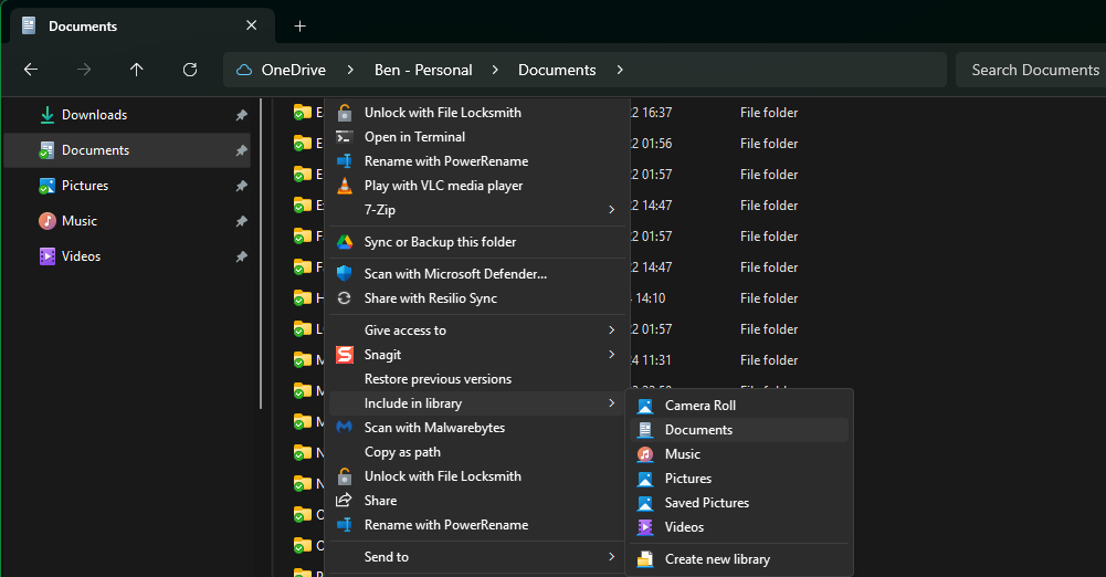 افزودن به کتابخانه در File Explorer ویندوز