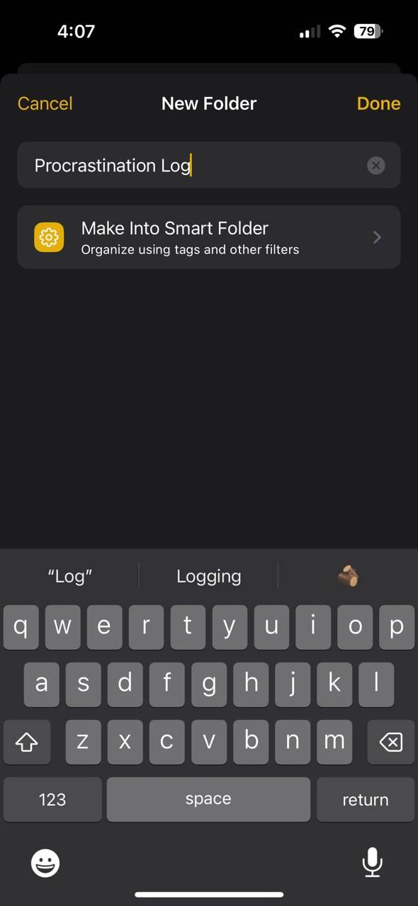 ثبت تعلل در Apple Notes
