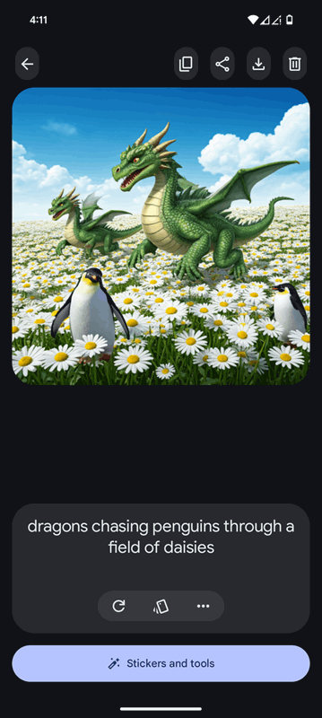 تصویر Pixel Studio از اژدهایی که پنگوئن‌ها را تعقیب می‌کند