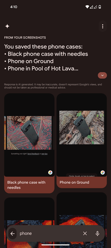 جست‌وجو برای اسکرین‌شات‌های تلفن‌ها در Pixel Studio