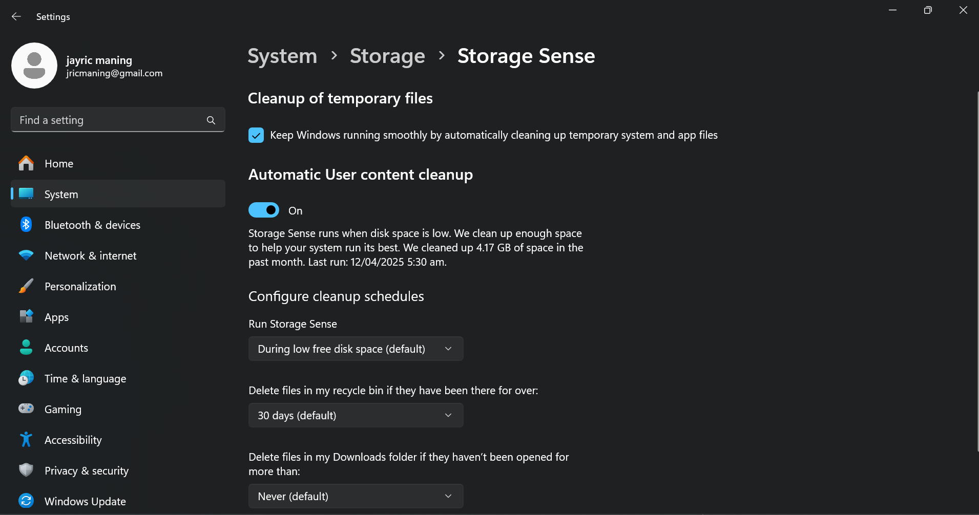 صرفه‌جویی در فضا با Storage Sense ویندوز