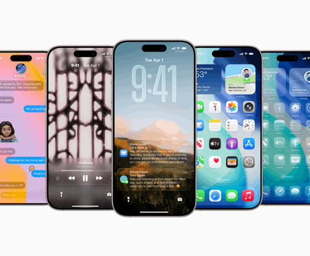 تصاویر شبیه‌سازی آیفون که ویژگی‌های iOS 26 را نشان می‌دهند