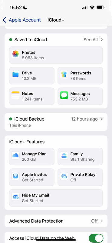 انتخاب Messages در برنامه iCloud