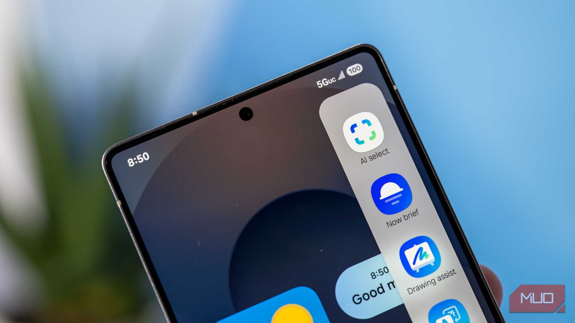 آیکون برنامه AI select در پنل Edge روی Samsung Galaxy S25 Ultra