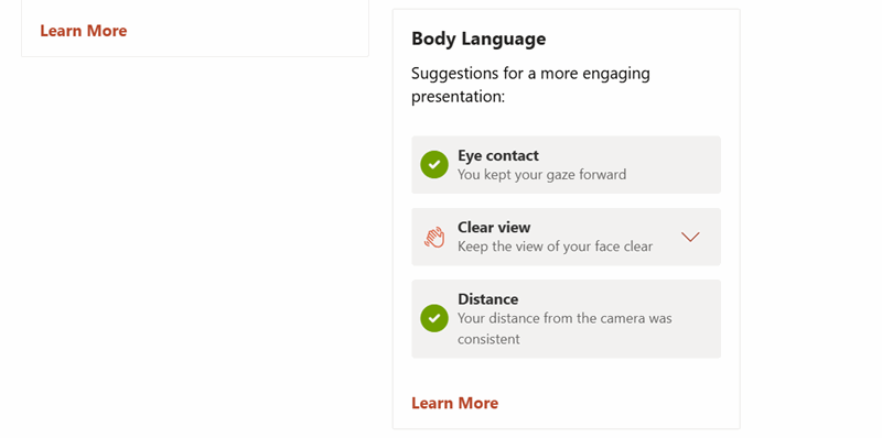 گزارش تمرین Speaker Coach برای زبان بدن