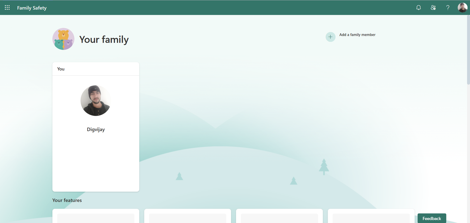 افزودن عضو خانواده در گزینههای Family