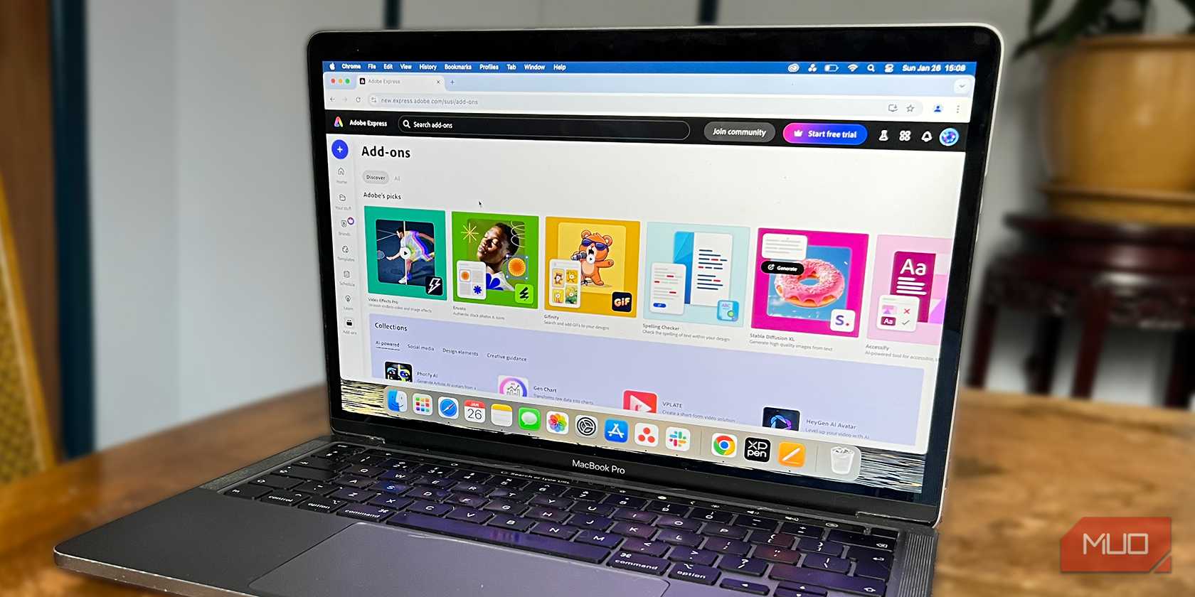 افزونه‌های Adobe Express روی MacBook