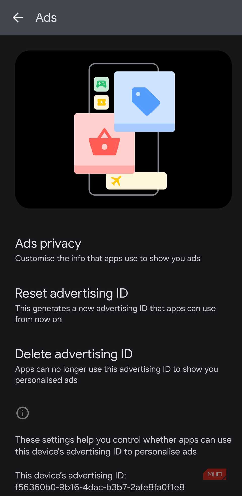 تنظیمات تبلیغات Android با شناسه تبلیغاتی