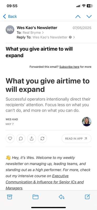 اسکرین‌شات ایمیل اپل که ایمیل را نشان می‌دهد