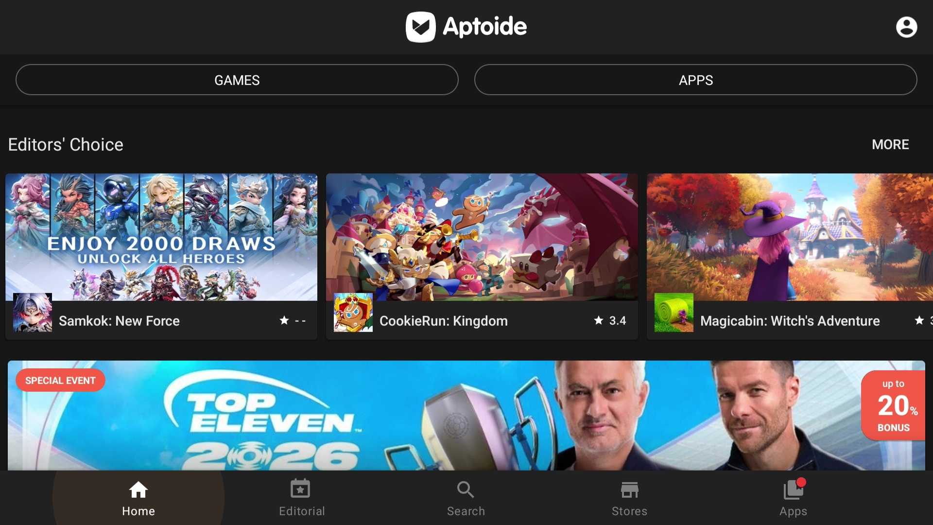 فروشگاه برنامه Aptoide روی تلویزیون گوگل