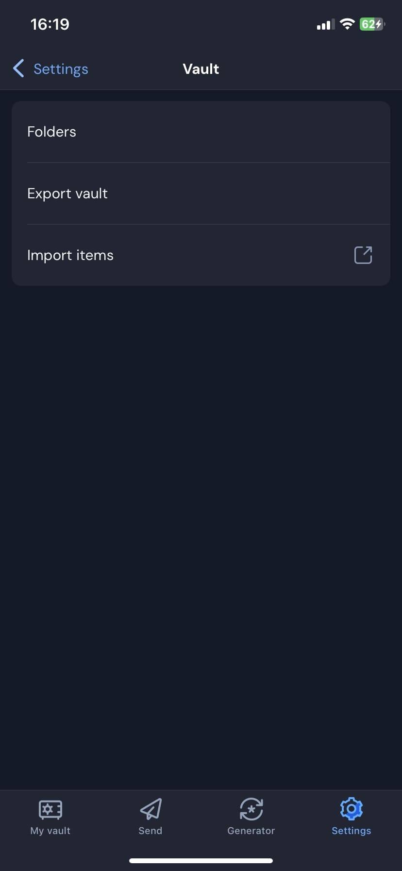 کیف پول Bitwarden در iOS