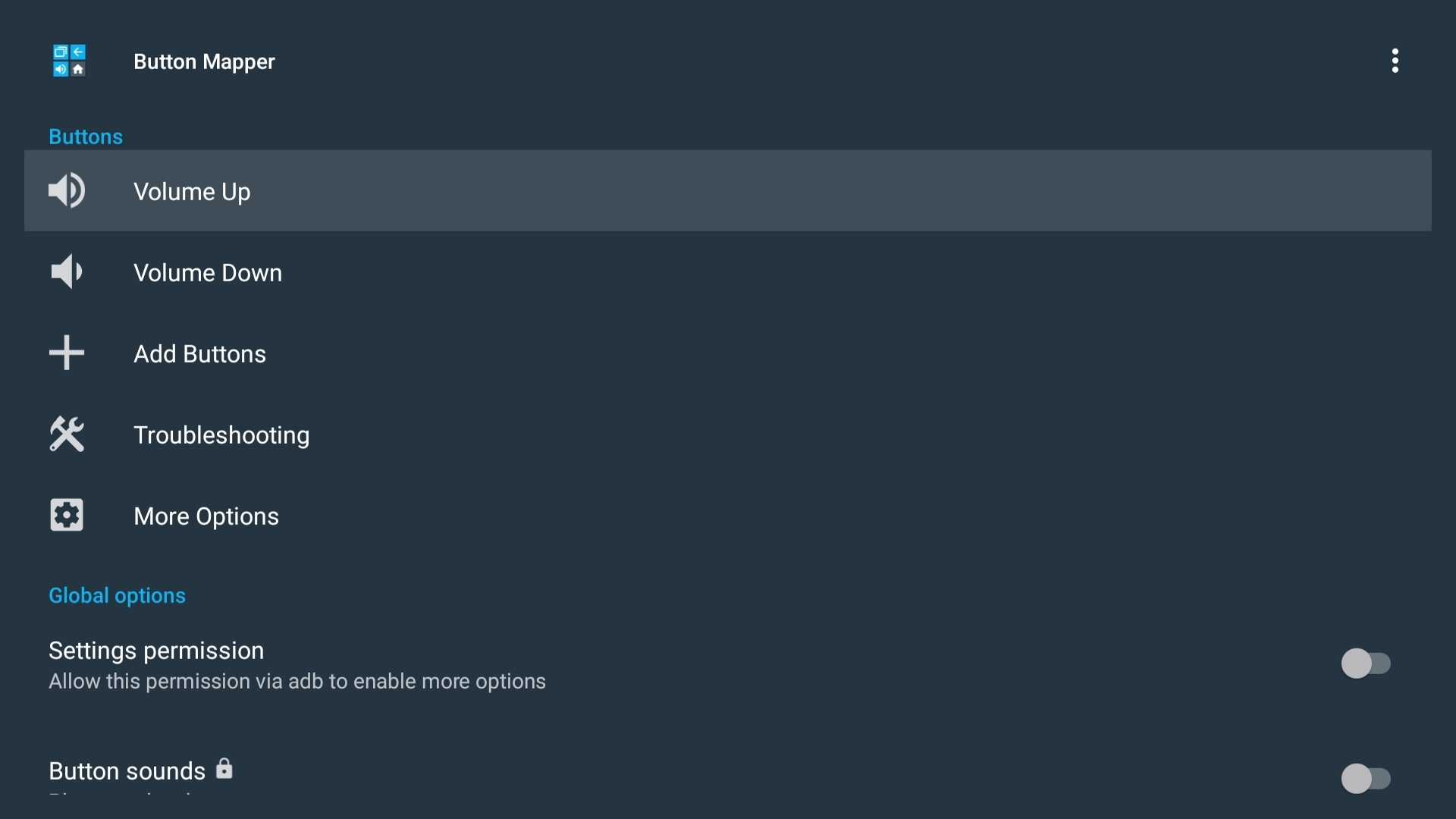 برنامهٔ Button Mapper در تلویزیون گوگل