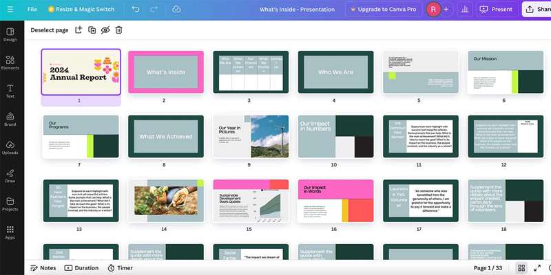 اسلایدهای Canva Docs
