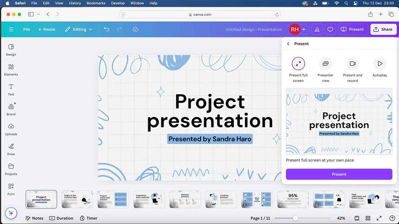 طراحی ارائه Canva