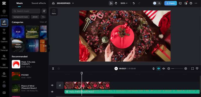 افزودن موسیقی به یک ویدیو در برنامه CapCut
