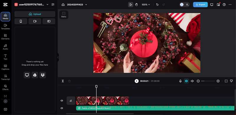 بارگذاری رسانه در CapCut