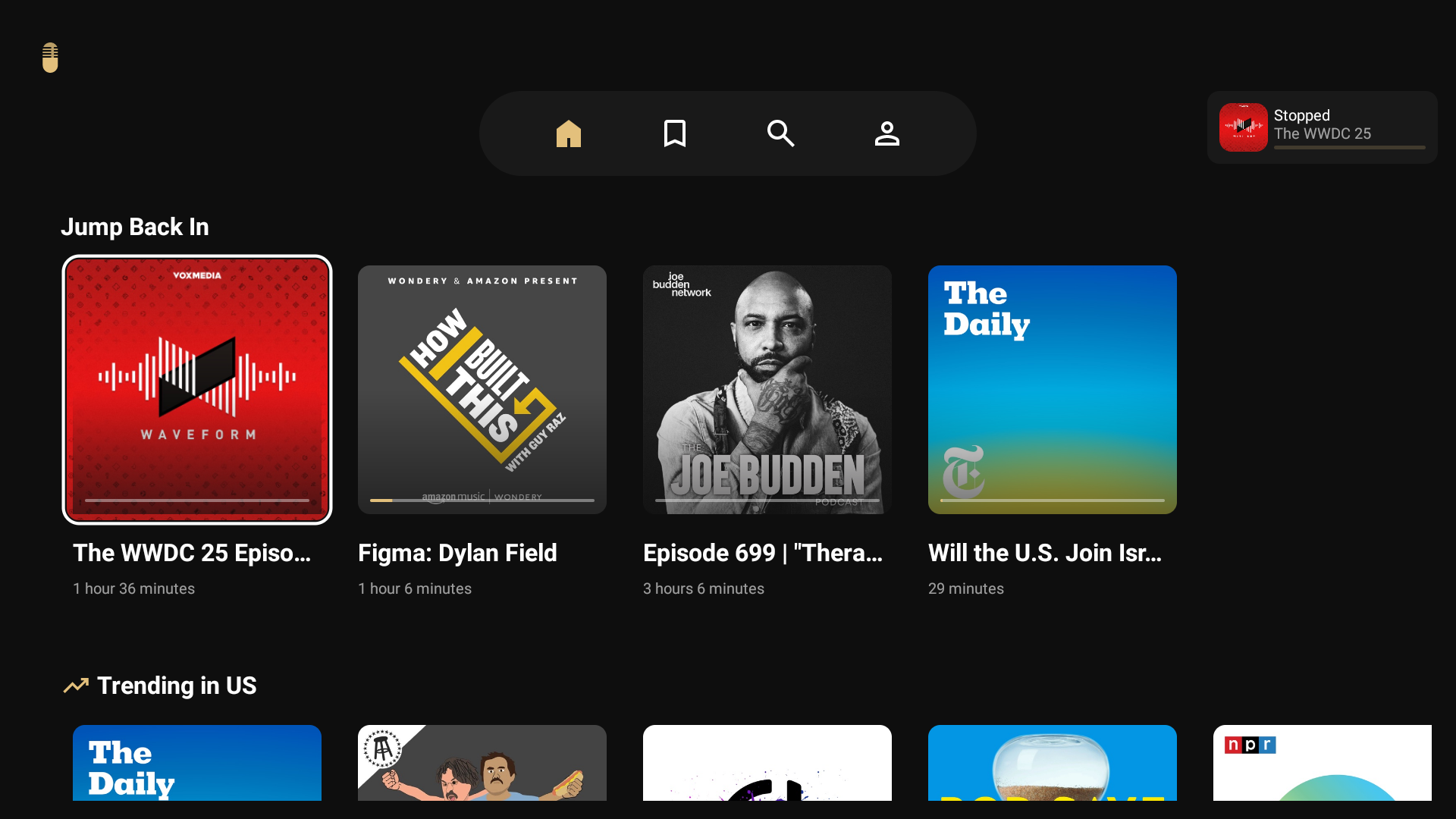 رابط برنامه پادکست Capsule بر روی Android TV