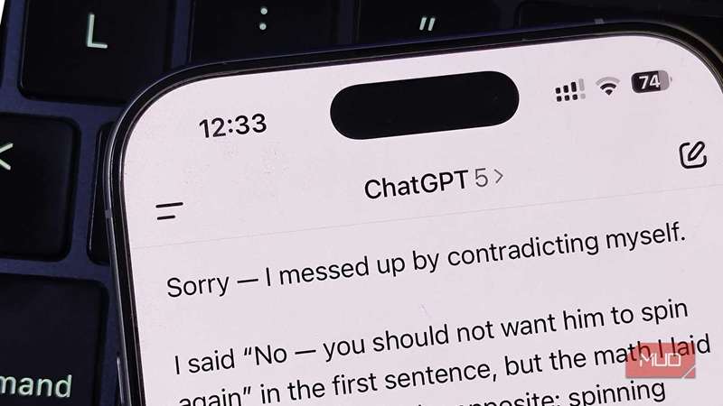 chatgpt 5 اعتراف به اشتباهی که مرتکب شده است