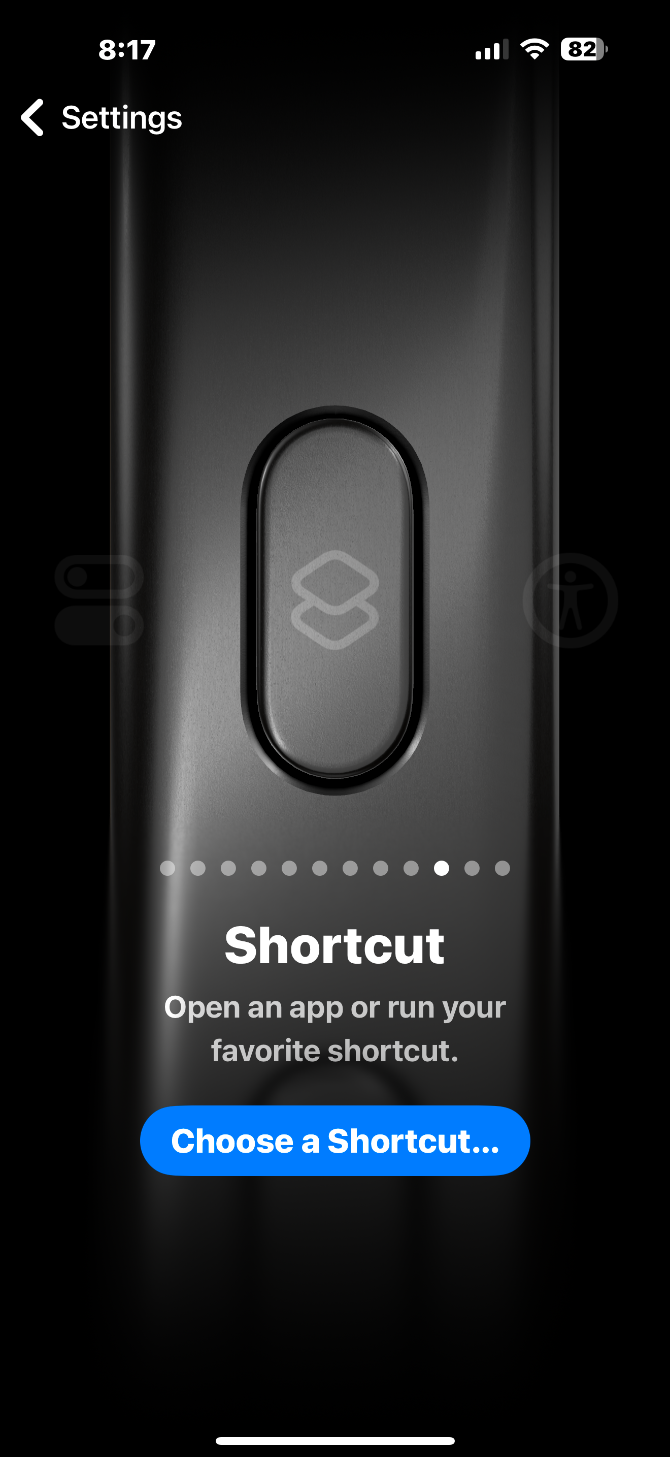 روی «Choose a Shortcut» ضربه بزنید