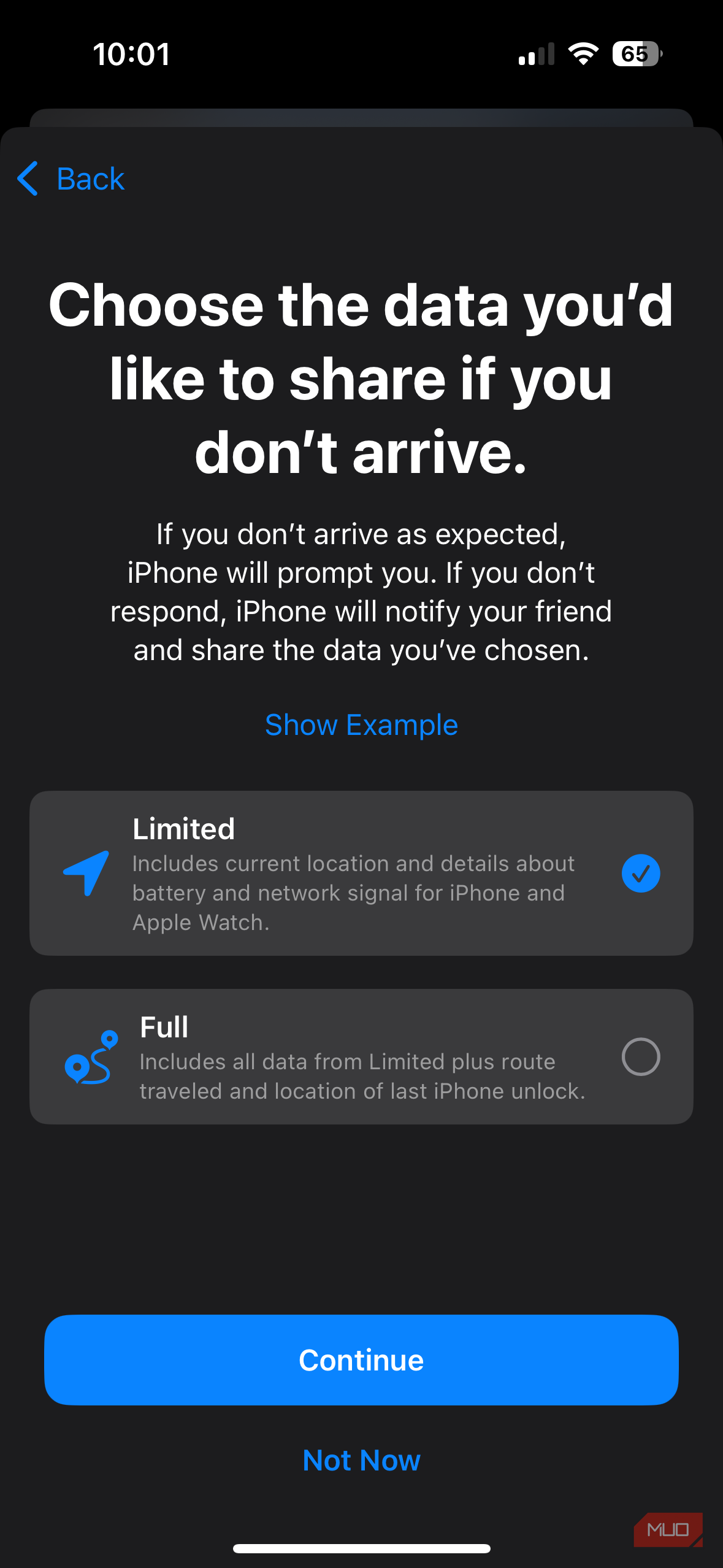 انتخاب داده‌های مورد نظر برای به اشتراک‌گذاری در ویژگی چک این Apple-۱
