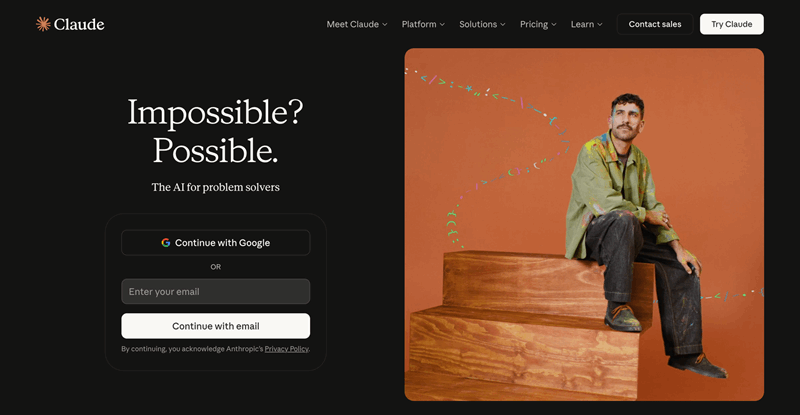 صفحه اصلی Claude Ai Chatbot